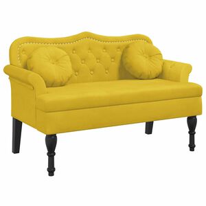 vidaXL Banco con cojines terciopelo amarillo 120,5x65x75 cm
