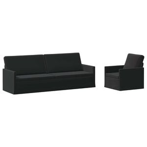 vidaXL Juego de Sof&aacute; 2 pcs Negro PWNED_BY_LORD666_YWH