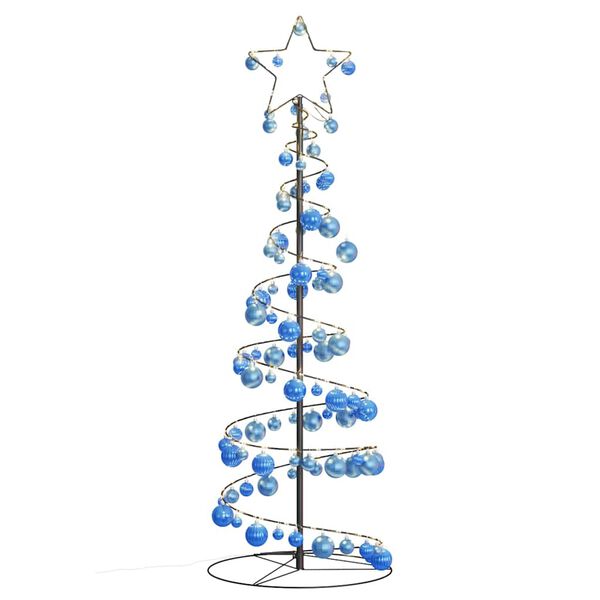 VidaXL LED para &aacute;rbol de Navidad con bolas 100 LED blanco c&aacute;lido 150cm