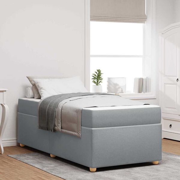 vidaXL Estructura de cama con colch&oacute;n Gris Claro 100 x 200 cm tela