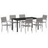 vidaXL Conjunto de Comedor de Jard&iacute;n 7 uds. Gris rat&aacute;n sint&eacute;tico