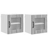 vidaXL Cabinet de vidrio para pared PORTO 2 uds. Gris Sonoma
