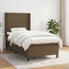 vidaXL Cama box spring con colch&oacute;n tela marr&oacute;n oscuro 80x200 cm