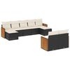 vidaXL Set de sof&aacute;s de jard&iacute;n 8 piezas y cojines rat&aacute;n sint&eacute;tico negro