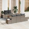 vidaXL Conjunto de sof&aacute;s de jard&iacute;n 6 pcs Gris rat&aacute;n sint&eacute;tico