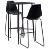 vidaXL Juego de mesa alta y taburetes 3 piezas pl&aacute;stico negro