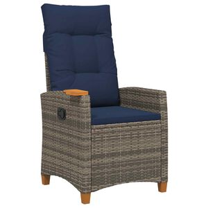 vidaXL Silla reclinable con bandeja para t&eacute; rat&aacute;n sint&eacute;tico