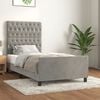 vidaXL Estructura de cama sin colch&oacute;n terciopelo gris claro 90x190 cm