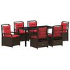 vidaXL Conjunto de Comedor de Jard&iacute;n 7 uds. Marr&oacute;n rat&aacute;n sint&eacute;tico