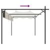 vidaXL Pérgola con cubierta retráctil color crema 395x292x230 cm