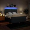 vidaXL Cama box spring con colch&oacute;n tela azul 180x200 cm