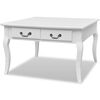 vidaXL Mesa de centro con 4 cajones blanco