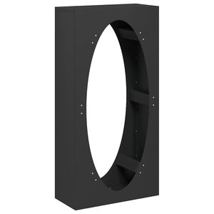 vidaXL Le&ntilde;ero negro 50x23x100 cm Acero laminado en fr&iacute;o