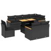 vidaXL Set de sof&aacute;s de jard&iacute;n 8 piezas y cojines rat&aacute;n sint&eacute;tico negro