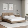vidaXL Estructura de cama con LED sin colch&oacute;n Zadar capuchino 140x190 cm