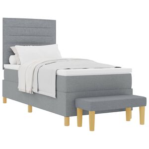 vidaXL Cama tipo Box Spring con colch&oacute;n Gris Claro 80 x 200 cm tela