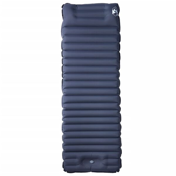 vidaXL Colch&oacute;n de camping autoinflable con con almohada 1 persona gris
