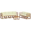 vidaXL Conjunto de sof&aacute;s de exterior 8 pcs Natural y Crema