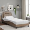 vidaXL Cama Viana con colch&oacute;n cuero sint&eacute;tico capuchino 90x200 cm