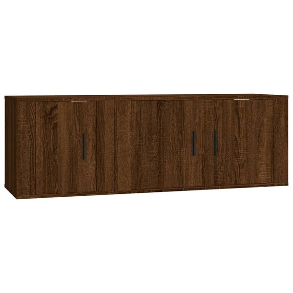 vidaXL Set de muebles para TV 2 pzas madera contrachapada roble marr&oacute;n