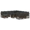 vidaXL Conjunto de sof&aacute;s de jard&iacute;n 13 uds. Gris y Gris Oscuro