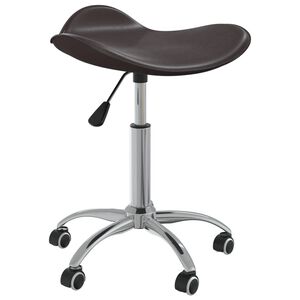 vidaXL Taburete de sal&oacute;n de belleza de cuero sint&eacute;tico marr&oacute;n