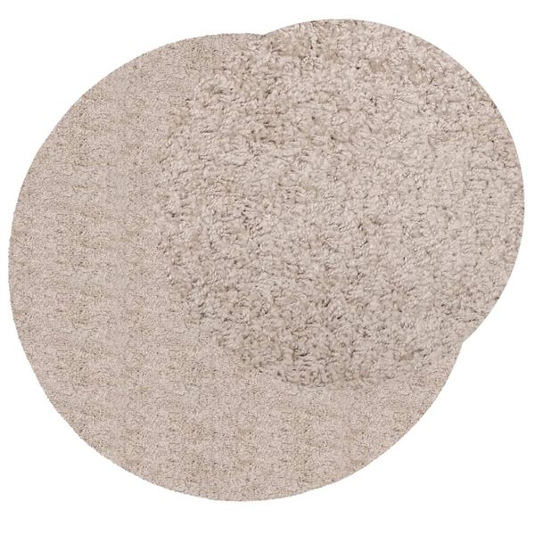 vidaXL Alfombra peluda de pelo largo moderna PAMPLONA beige &Oslash; 100 cm