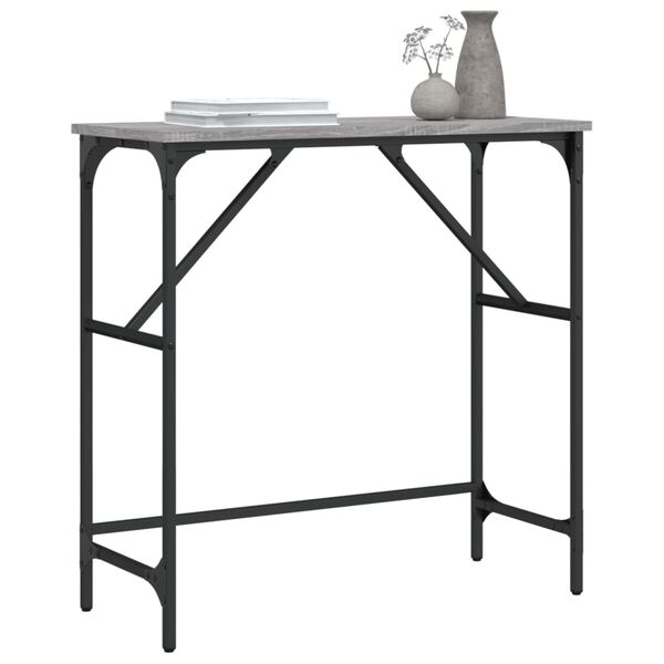 vidaXL Mesa consola madera de ingeniería gris Sonoma 75x32x75 cm