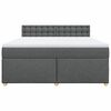 vidaXL Cama box spring con colch&oacute;n tela gris oscuro 180x200 cm