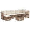 vidaXL Conjunto de sof&aacute;s de jard&iacute;n 8 pcs Beige rat&aacute;n sint&eacute;tico