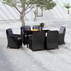 vidaXL Juego de comedor para jard&iacute;n 7 piezas negro