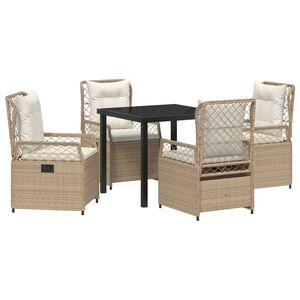 vidaXL Conjunto de Comedor de Jard&iacute;n 5 pcs Beige y crema