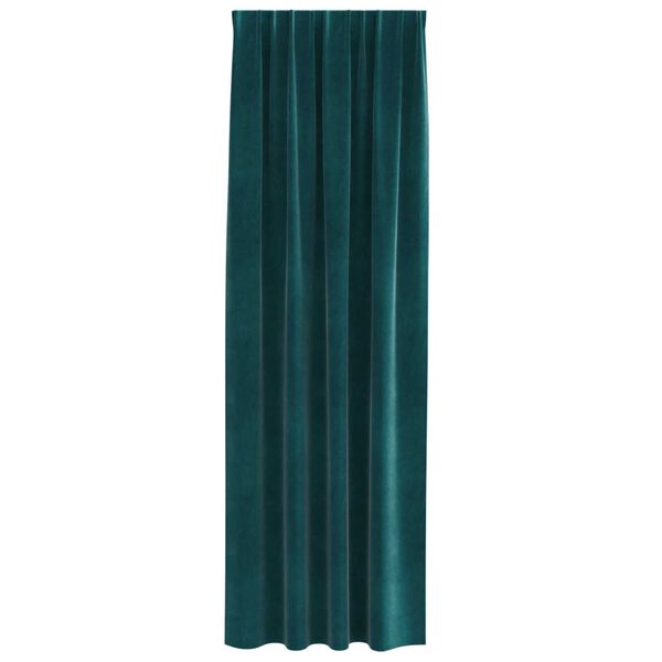 vidaXL Cortinas opacas 2 pcs Verde oscuro 140 x 245 cm Terciopelo
