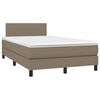 vidaXL Cama box spring con colch&oacute;n tela gris taupe 120x190 cm