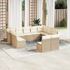 vidaXL Set de sof&aacute;s de jard&iacute;n 11pzas con cojines rat&aacute;n sint&eacute;tico beige