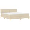 vidaXL Cama tipo Box Spring con colch&oacute;n Crema 180 x 200 cm tela