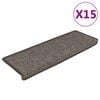 vidaXL Alfombrilla autoadhesiva escalera 15 uds gris y beige 65x21x4cm