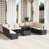 vidaXL Conjunto de sofá de jardín 11 pcs Negro Poliratán