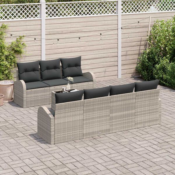 vidaXL Conjunto de sof&aacute; de jard&iacute;n Gris Claro 55 x 55 x 37 cm