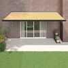 vidaXL Toldo retr&aacute;ctil aluminio y tela amarillo y blanco 5x3 m