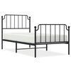vidaXL Estructura cama sin colch&oacute;n con estribo metal negro 90x200 cm