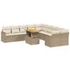 vidaXL Set de sof&aacute;s de jard&iacute;n 11pzas con cojines rat&aacute;n sint&eacute;tico beige