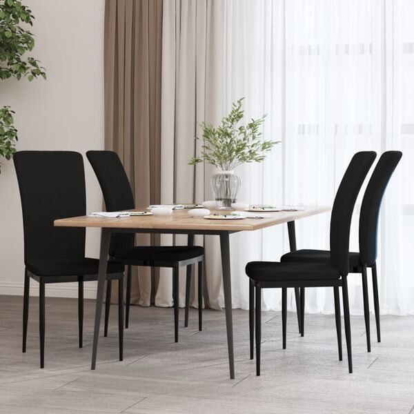 vidaXL Sillas de comedor 4 unidades terciopelo negro