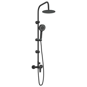vidaXL Sistema de Ducha Negro Acero inoxidable 21 x 48 x 112 cm