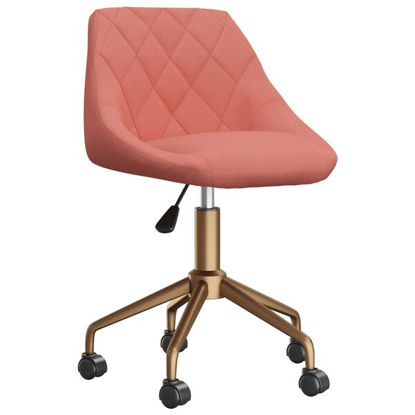 vidaXL Silla de comedor giratoria de terciopelo rosa