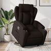vidaXL Sillón reclinable elevable tela marrón oscuro
