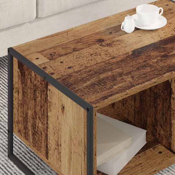 vidaXL Mesa de Caf&eacute; Madera Vieja 80 x 50 x 40 cm Madera contrachapada