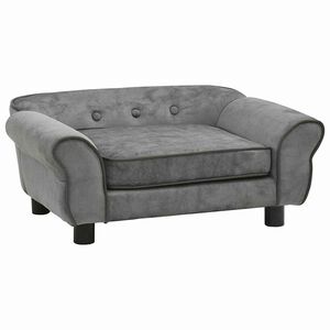 vidaXL Sof&aacute; para perros felpa gris oscuro 72x45x30 cm