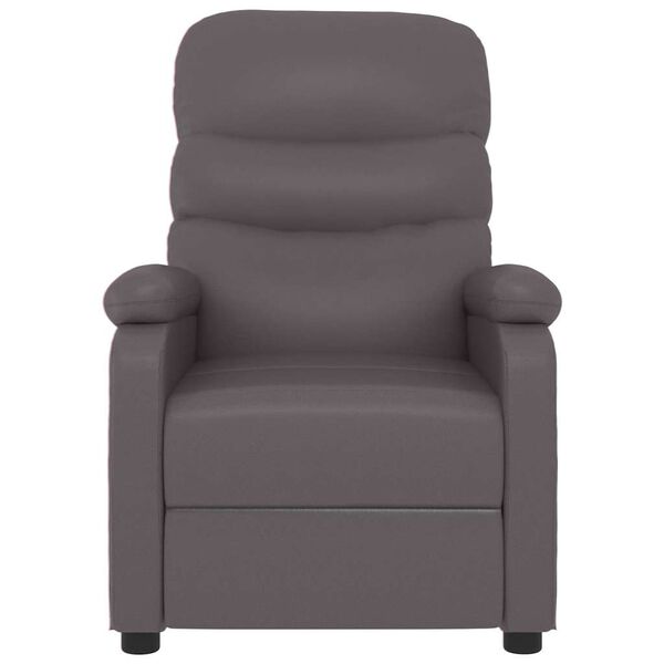 vidaXL Sillón de masaje de cuero sintético gris
