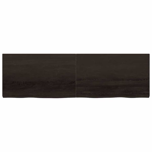 vidaXL Estante pared madera roble tratada marr&oacute;n oscuro 200x60x(2-6)cm